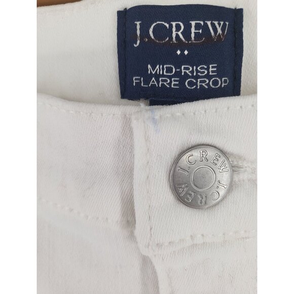 Mid-Rise Flare Crop Jeans J.Crew Womens Size 26 White Denim All-Day Stretch - Picture 9 of 11